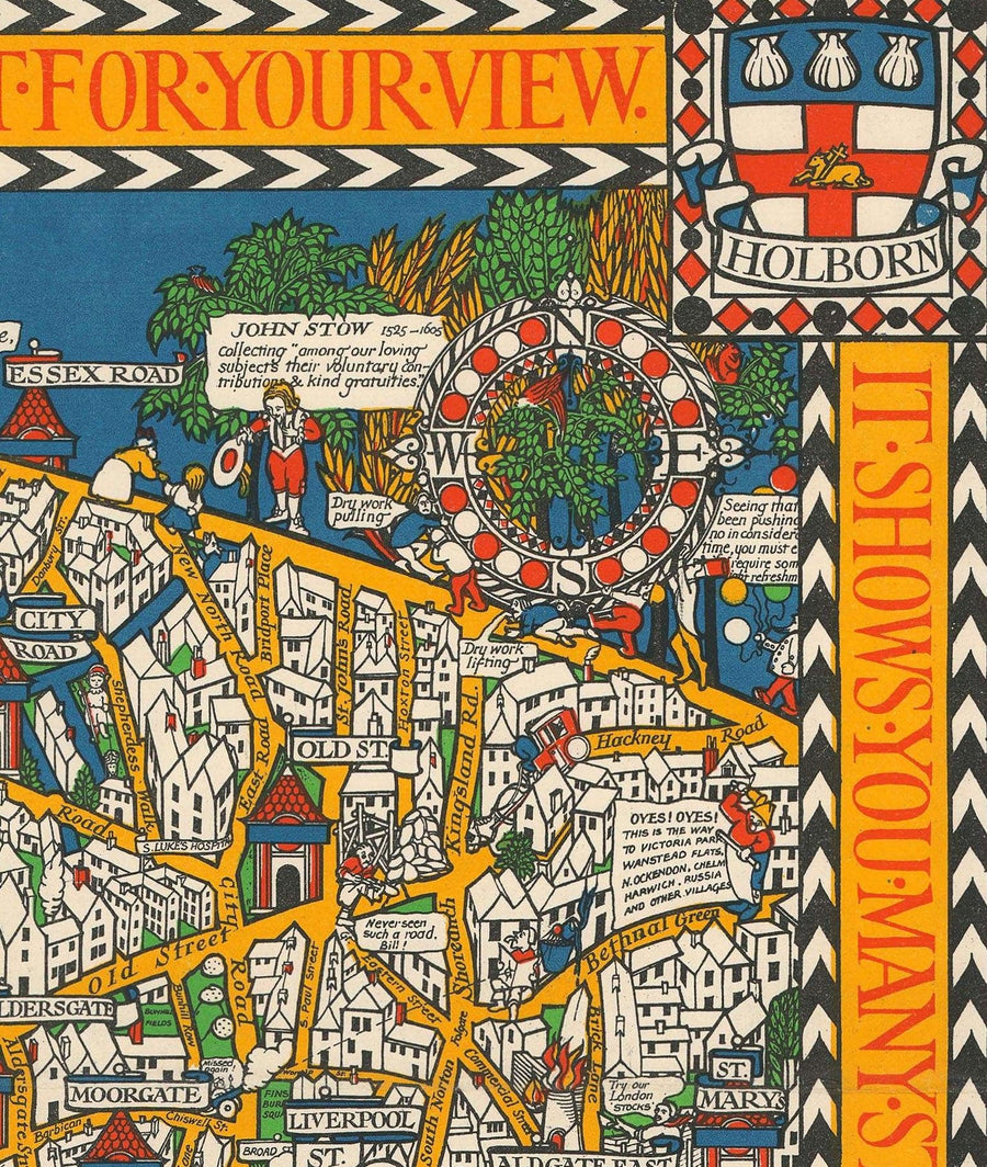 Alte Karte von London, 1928 von Max Gill - Die "Wonderground" U-Bahn-Karte, die die U-Bahn gerettet hat 