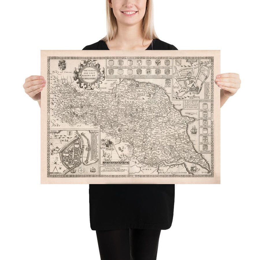 Ancienne carte du Yorkshire du Nord et de l&