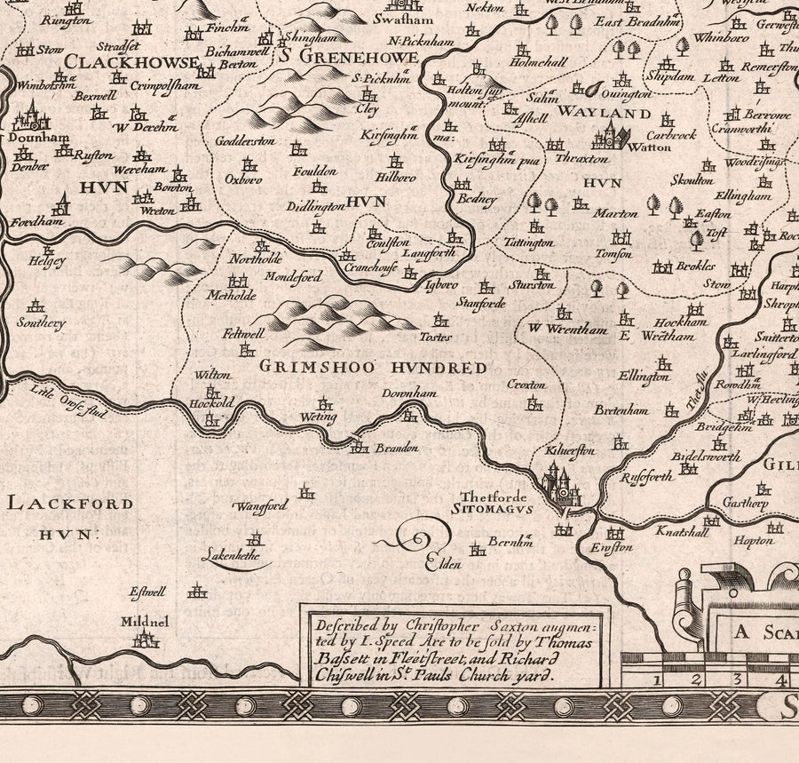 Alte Karte von Norfolk, 1611 von John Speed - Norwich, Great Yarmouth, King&