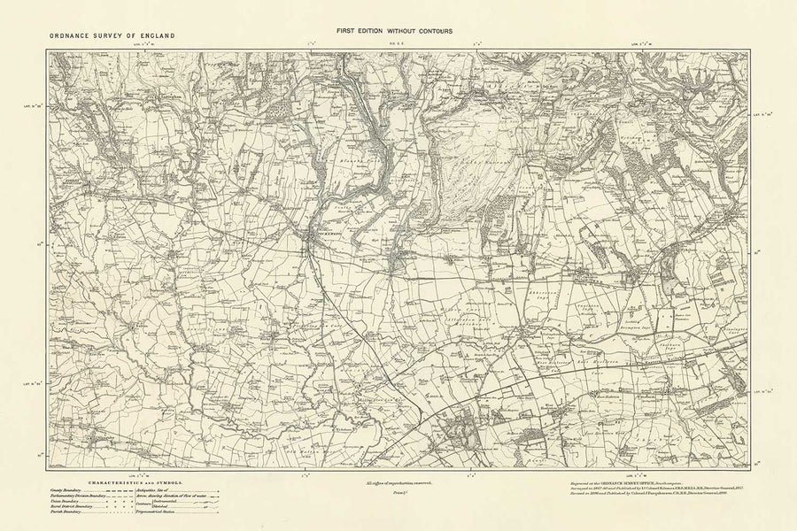 Mapa antiguo personalizado - Crea tu propio mapa de calles con código postal/código ZIP de los años 1800 y 1900 de la Ordnance Survey 