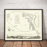 Old Map of Pompeii in 1832 by SDUK - Mount Vesuvius, House of Pansa, Forum, Teatro Grande, House of the Vettii, House of the Faun