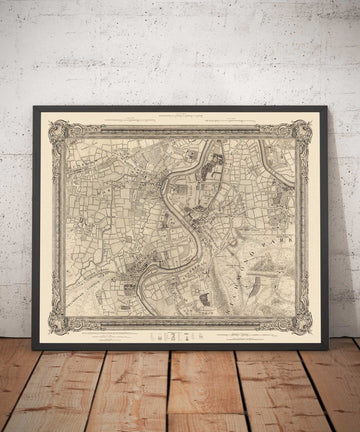 Mappa antica del sud-ovest di Londra nel 1746 di John Rocque - Twickenham, Isleworth, Richmond Park, Hounslow, Whitton, SW14, TW1, TW2, TW4 