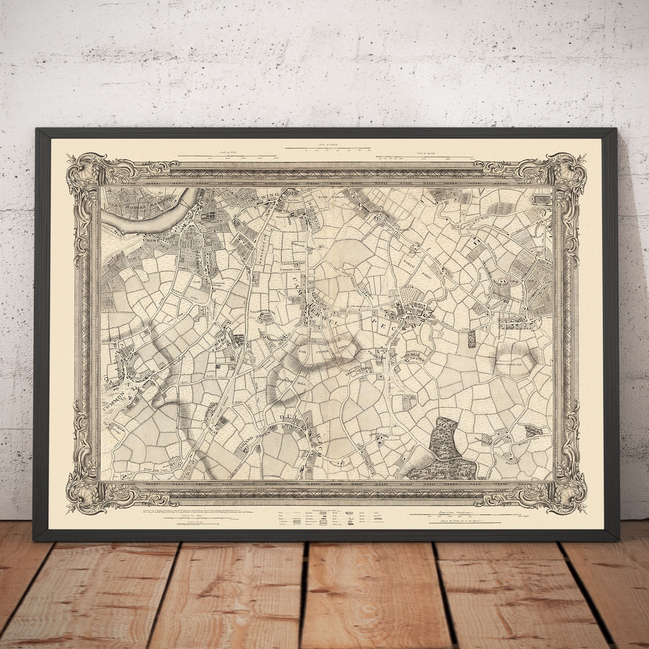 Sw9 Map Alte Karte von Südlondon im Jahr 1746 von John Rocque - Peckham ...
