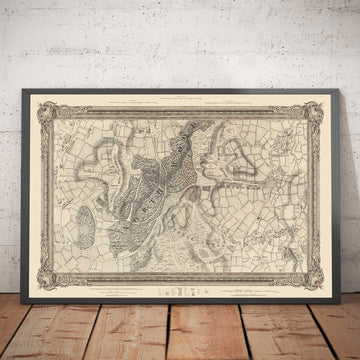 Mappa antica del sud-est di Londra nel 1746 di John Rocque - Streatham, Beckenham, Sydenham, Knights Hill, Norwood, SE19, SE21, SE23, SE26, SE27, SW2, SW16 