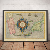 Alte Karte von Sardinien und Sizilien von 1584 von Gerard Mercator - Italien, Cagliari, Catania, Palermo, Sassari 