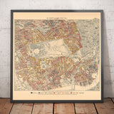 Mappa della povertà di Londra 1898-9, Distretto Interno Occidentale, di Charles Booth - Westminster, Hyde Park, Kensington, Mayfair - W1, W2, W11, W8, SW7, SW3, SW1 