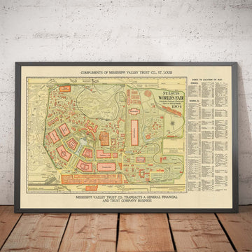 Mappa antica di St Louis, Missouri, 1904 - Fiera Mondiale, Esposizione dell&