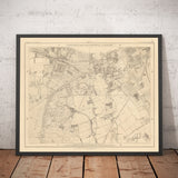 Alte Karte von Südlondon von Edward Stanford, 1862 - Wandsworth, Wimbledon, Putney, Earlsfield, Fluss Wandle - SW15, SW18, SW19 