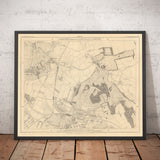 Old Map of South East London, 1862 by Edward Stanford - Bromley, Beckenham, Sydenham, Southend, Downham - SE26, SE6, BR1, BR2