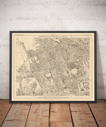 Old Map of West London, 1862 by Edward Stanford - Notting Hill, Kensington, Portobello Road, Shepherds Bush, Bayswater - W11, W2, W8, SW7, W14, W6, W12, W10