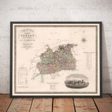 Old Map of Surrey 1829 by Greenwood & Co. - Woking, Guildford, Croydon, Richmond