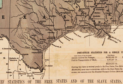 Ancienne carte politique des États-Unis, 1856 - States de la guerre civile américaine par rapport aux États-Unis, North vs. South - Missouri Compromise
