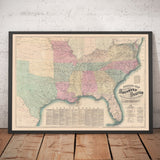 Lloyd's Map of the Southern States, 1862 - Rare Old Confederacy Civil War Map - USA