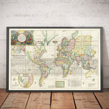 Old World Map from 1719 by Herman Moll - Large Colonial & Exploration Atlas Chart